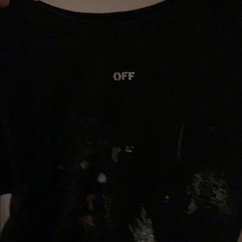 Off white galaxy tee shirt
